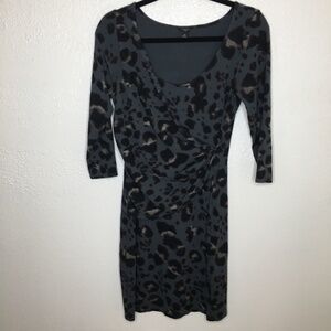 Ann Taylor Faux Wrap Leopard Print Dress MP